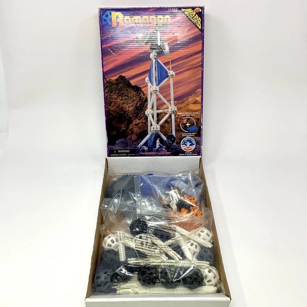 Vtg 1996 Ramagon System Mars Colony Communication Tower 105 Pcs #11322 OPEN BOX